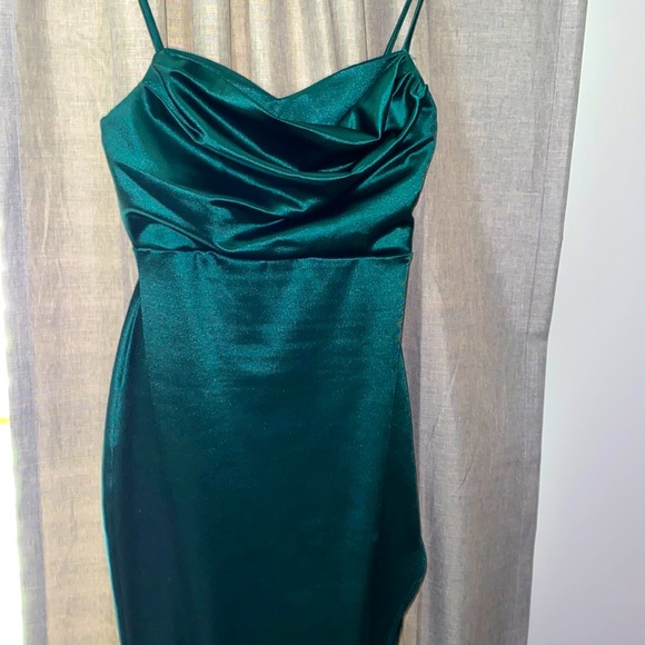 Windsor Lola High Slit Satin Dress - Picture 3 of 3